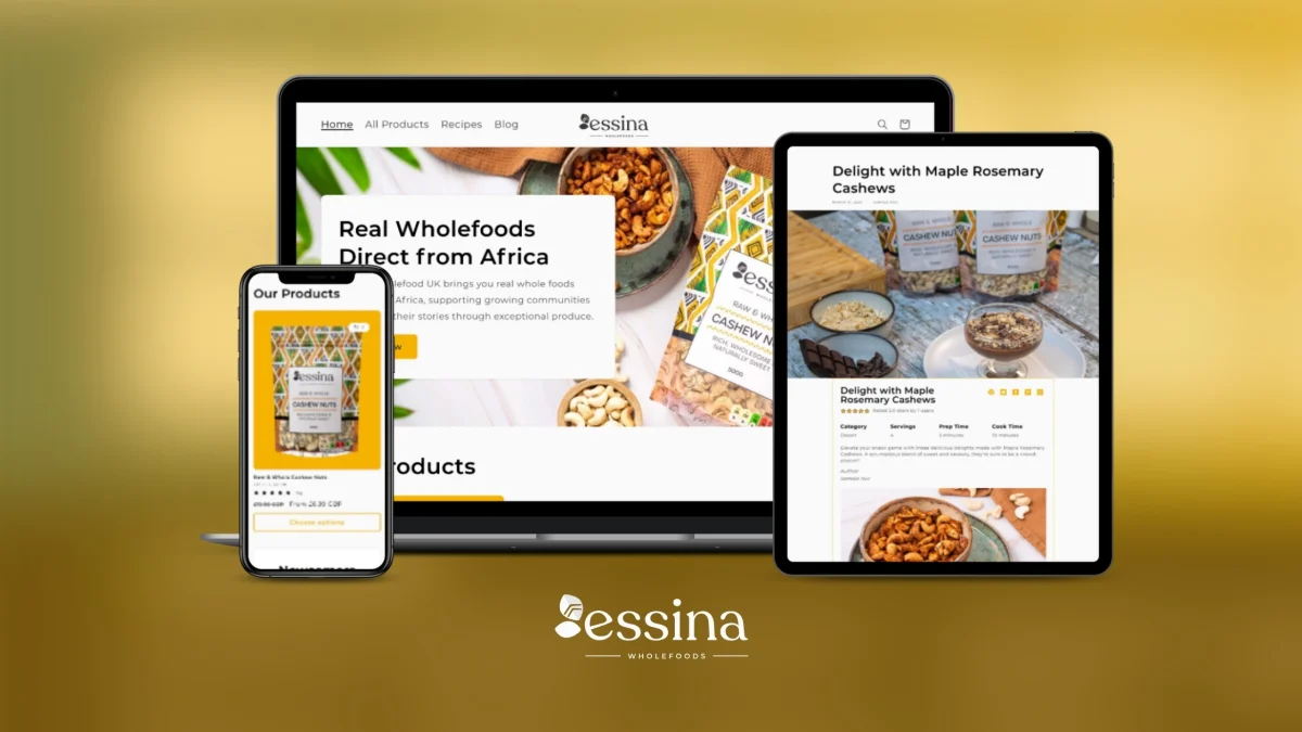 FozDigital Portfolio Essina Wholefoods • FozDigital London