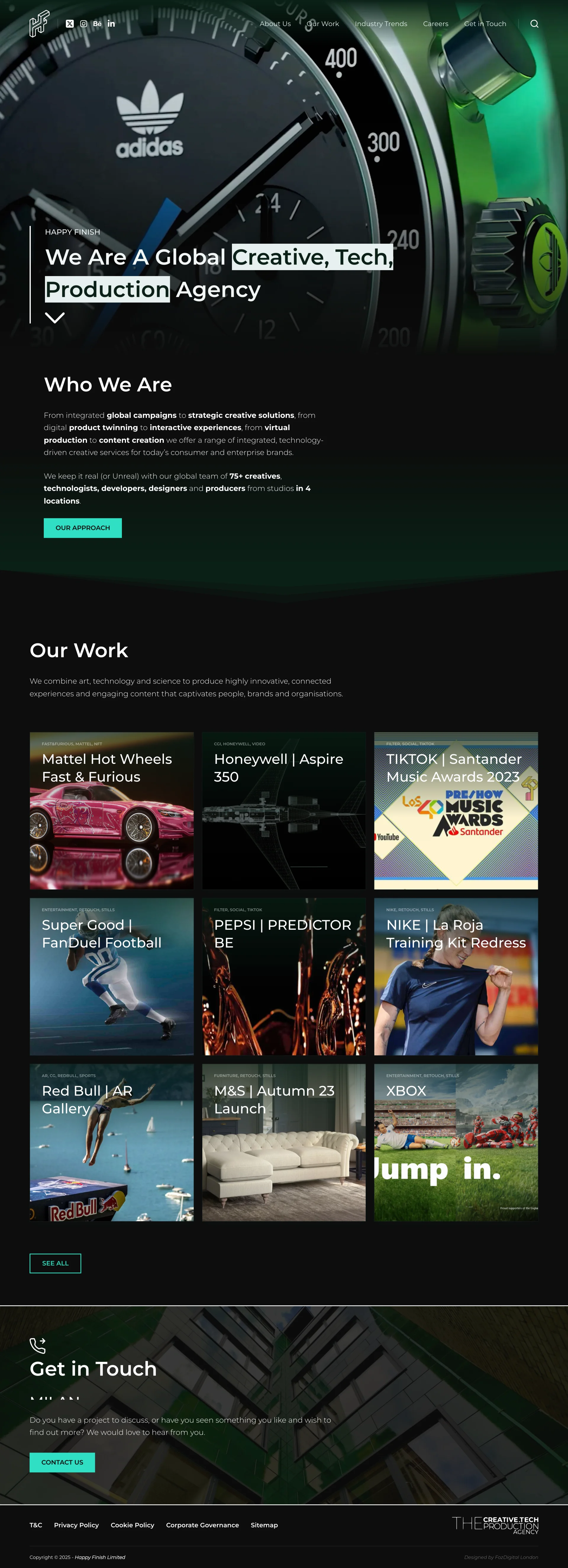 Happy Finish Global Creative Agency Digital Flagship Homepage Architecture