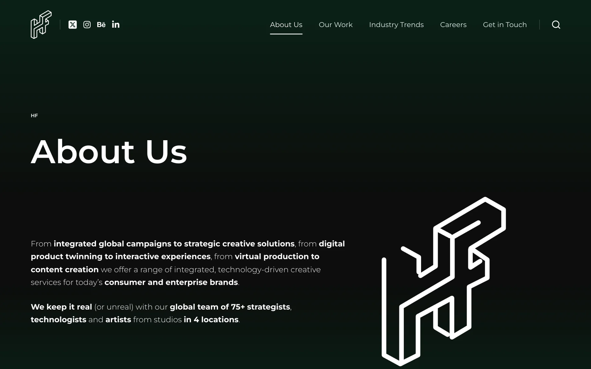 Happy Finish Global Studio Architecture, 3D Monogram Logo and 75+ Creatives Overview