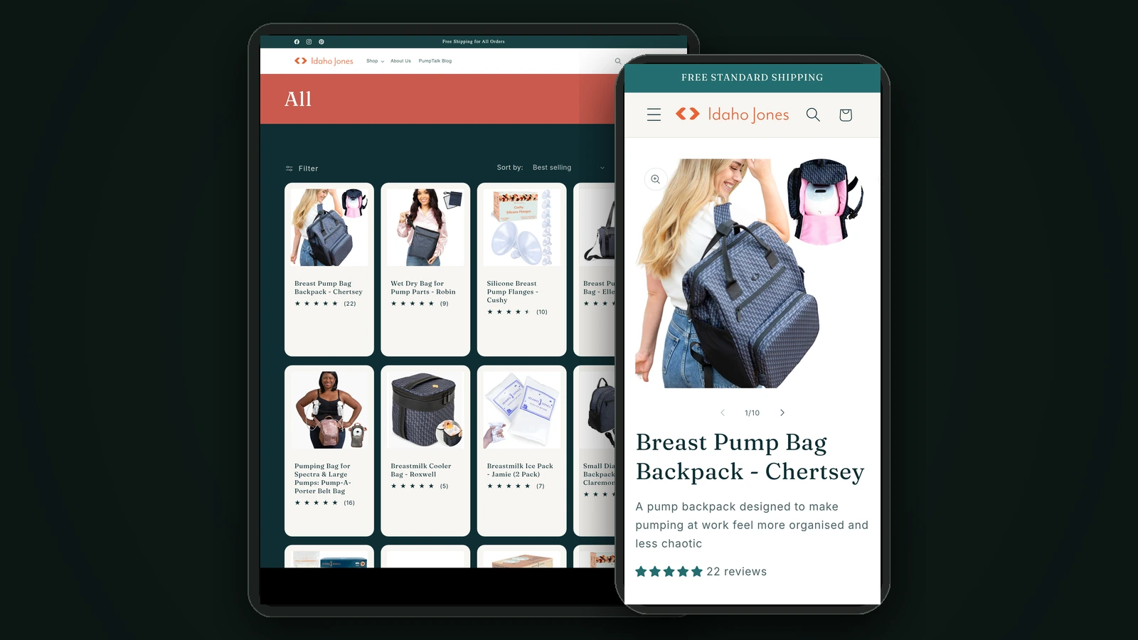 Idaho Jones Responsive Shopping Experience on iPad Pro and iPhone 17 Pro